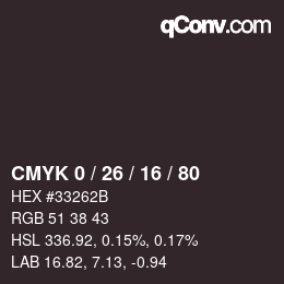 Color code: CMYK 0 / 26 / 16 / 80 | qconv.com