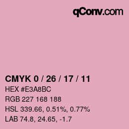カラーコード: CMYK 0 / 26 / 17 / 11 | qconv.com