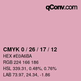 カラーコード: CMYK 0 / 26 / 17 / 12 | qconv.com