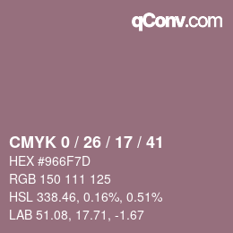 Código de color: CMYK 0 / 26 / 17 / 41 | qconv.com