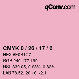 カラーコード: CMYK 0 / 26 / 17 / 6 | qconv.com