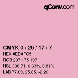 カラーコード: CMYK 0 / 26 / 17 / 7 | qconv.com