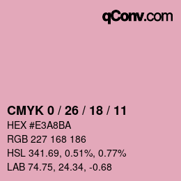 Color code: CMYK 0 / 26 / 18 / 11 | qconv.com