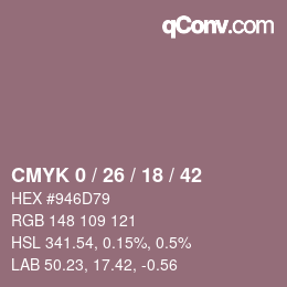 Color code: CMYK 0 / 26 / 18 / 42 | qconv.com