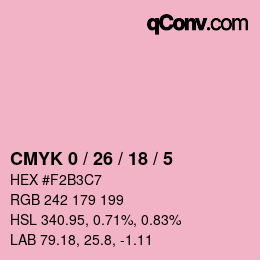 カラーコード: CMYK 0 / 26 / 18 / 5 | qconv.com