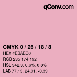 颜色代码: CMYK 0 / 26 / 18 / 8 | qconv.com