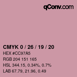 Color code: CMYK 0 / 26 / 19 / 20 | qconv.com