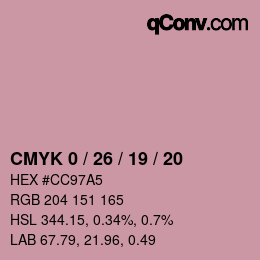 Color code: CMYK 0 / 26 / 19 / 20 | qconv.com