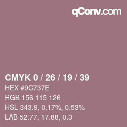 Color code: CMYK 0 / 26 / 19 / 39 | qconv.com