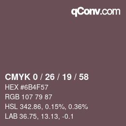 Color code: CMYK 0 / 26 / 19 / 58 | qconv.com