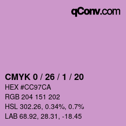 カラーコード: CMYK 0 / 26 / 1 / 20 | qconv.com
