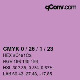 カラーコード: CMYK 0 / 26 / 1 / 23 | qconv.com