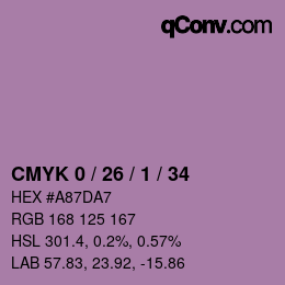 カラーコード: CMYK 0 / 26 / 1 / 34 | qconv.com