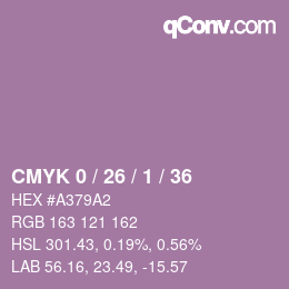 カラーコード: CMYK 0 / 26 / 1 / 36 | qconv.com
