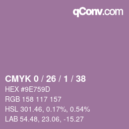 カラーコード: CMYK 0 / 26 / 1 / 38 | qconv.com