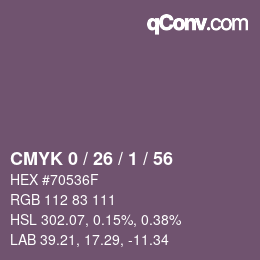 Color code: CMYK 0 / 26 / 1 / 56 | qconv.com