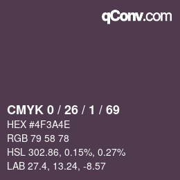 カラーコード: CMYK 0 / 26 / 1 / 69 | qconv.com