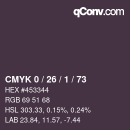 Color code: CMYK 0 / 26 / 1 / 73 | qconv.com
