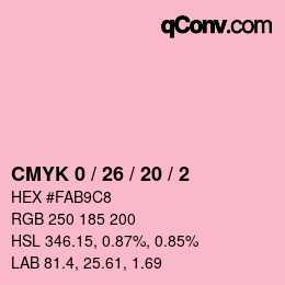 Color code: CMYK 0 / 26 / 20 / 2 | qconv.com