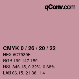 Color code: CMYK 0 / 26 / 20 / 22 | qconv.com