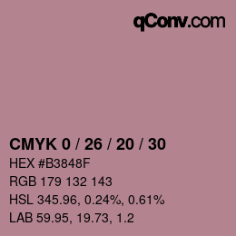 Color code: CMYK 0 / 26 / 20 / 30 | qconv.com