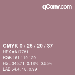 颜色代码: CMYK 0 / 26 / 20 / 37 | qconv.com
