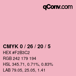 Color code: CMYK 0 / 26 / 20 / 5 | qconv.com