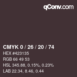 Color code: CMYK 0 / 26 / 20 / 74 | qconv.com