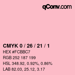 Farbcode: CMYK 0 / 26 / 21 / 1 | qconv.com