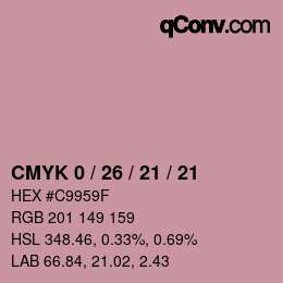 Farbcode: CMYK 0 / 26 / 21 / 21 | qconv.com