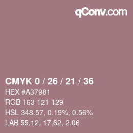 Color code: CMYK 0 / 26 / 21 / 36 | qconv.com