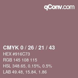 Color code: CMYK 0 / 26 / 21 / 43 | qconv.com