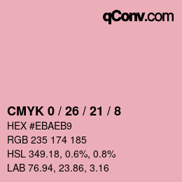 カラーコード: CMYK 0 / 26 / 21 / 8 | qconv.com