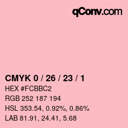 Color code: CMYK 0 / 26 / 23 / 1 | qconv.com