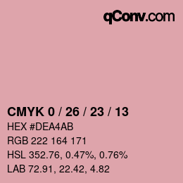 颜色代码: CMYK 0 / 26 / 23 / 13 | qconv.com