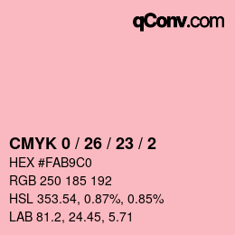 Color code: CMYK 0 / 26 / 23 / 2 | qconv.com