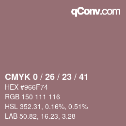 Color code: CMYK 0 / 26 / 23 / 41 | qconv.com