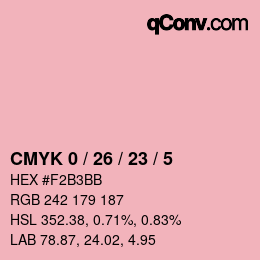 Color code: CMYK 0 / 26 / 23 / 5 | qconv.com