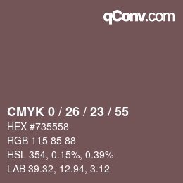 Color code: CMYK 0 / 26 / 23 / 55 | qconv.com