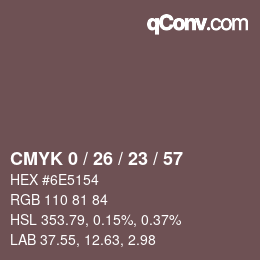 颜色代码: CMYK 0 / 26 / 23 / 57 | qconv.com