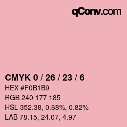 Color code: CMYK 0 / 26 / 23 / 6 | qconv.com