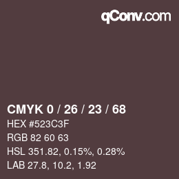 カラーコード: CMYK 0 / 26 / 23 / 68 | qconv.com