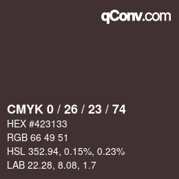 颜色代码: CMYK 0 / 26 / 23 / 74 | qconv.com