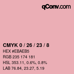 Farbcode: CMYK 0 / 26 / 23 / 8 | qconv.com
