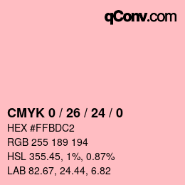 Color code: CMYK 0 / 26 / 24 / 0 | qconv.com