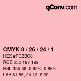 Color code: CMYK 0 / 26 / 24 / 1 | qconv.com