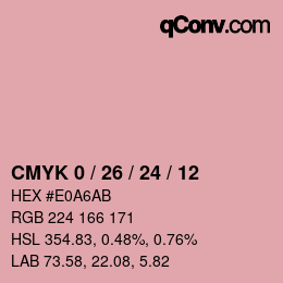 カラーコード: CMYK 0 / 26 / 24 / 12 | qconv.com