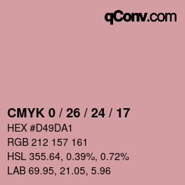 カラーコード: CMYK 0 / 26 / 24 / 17 | qconv.com