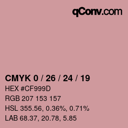 カラーコード: CMYK 0 / 26 / 24 / 19 | qconv.com