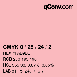 Color code: CMYK 0 / 26 / 24 / 2 | qconv.com